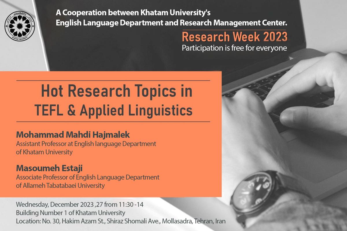 The English Language Department of Khatam University Organizes a Workshop on Hot Research Topics