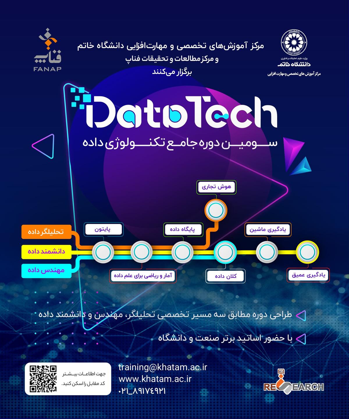 دوره جامع تکنولوژی داده DataTech در مرکز آموزش‌های تخصصی و مهارت افزایی